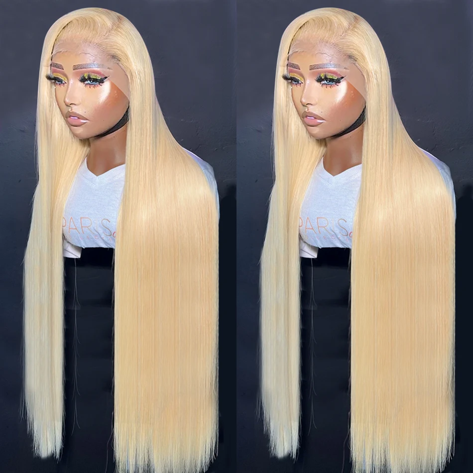 250 Density Bone Straight 13x6 HD Transparent Lace Front Wigs 30 36 inch 613 Blonde 13x4 Lace Frontal Wig Human Hair For Women