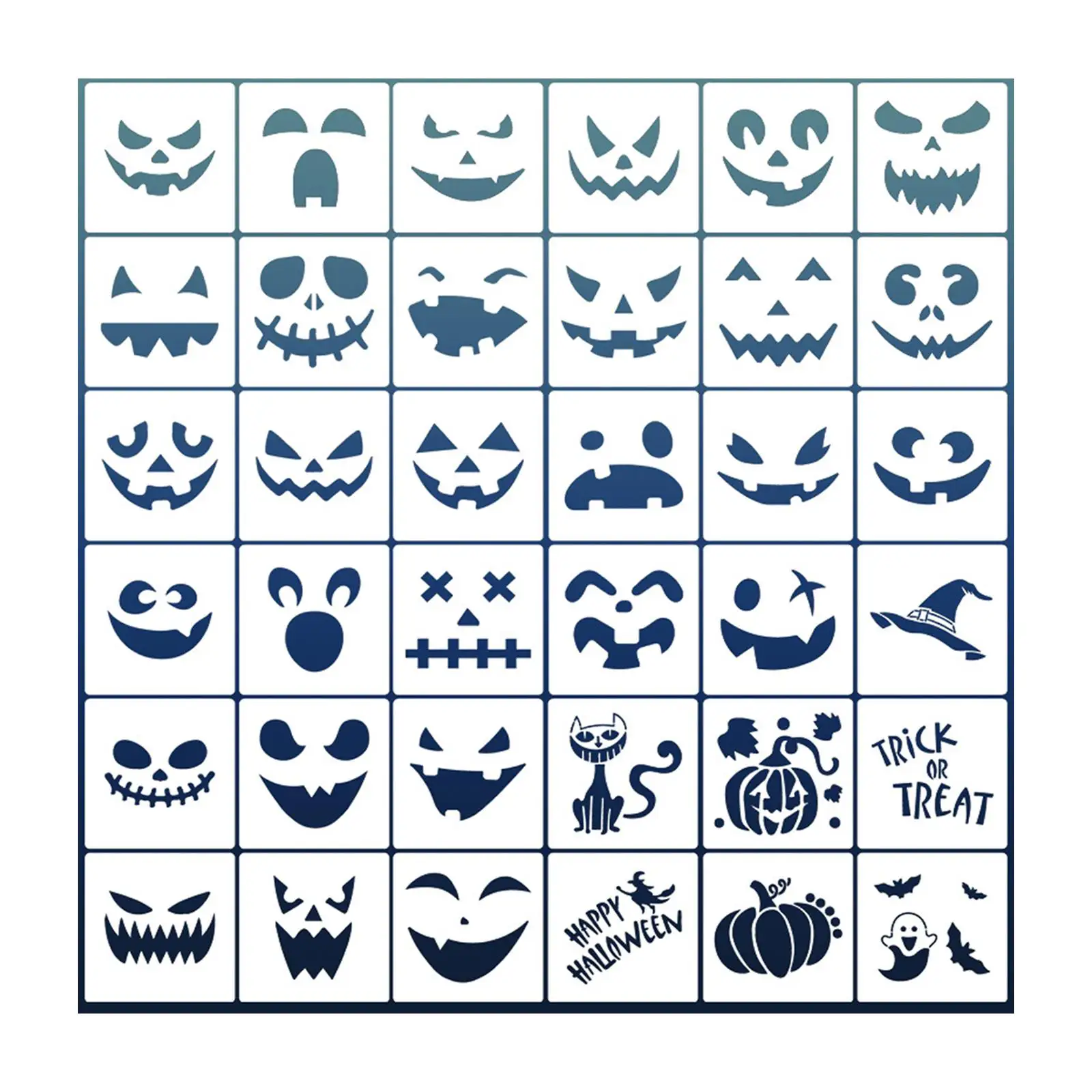 Plantillas de pintura facial de Halloween, plantilla para mascotas, kit de dibujo de máscara, pintura artística reutilizable para festivales de niños y adultos