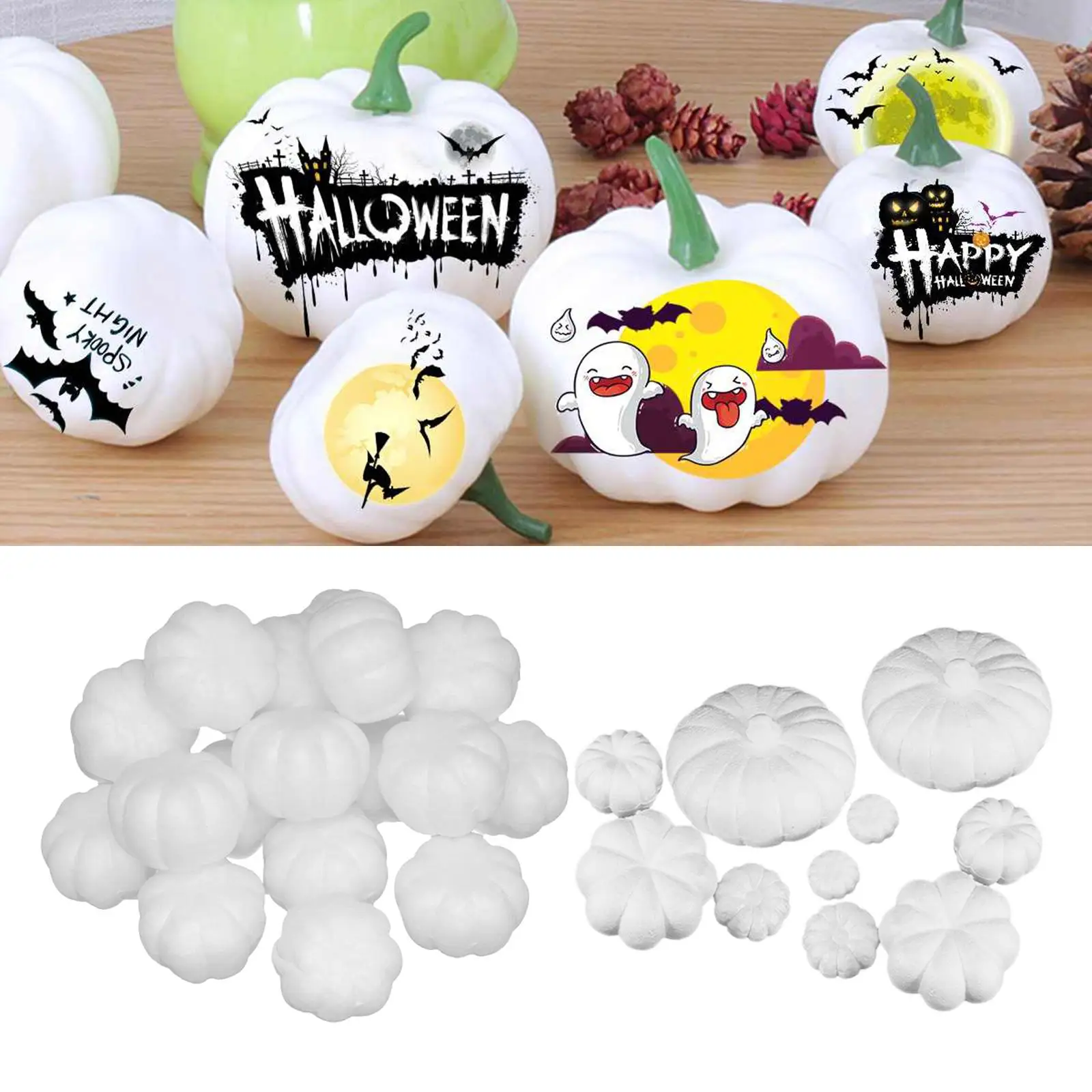 Artificial Harvest Pumpkins Decoration Set, Fall Pumpkin for Halloween Autumn Festive Party Decor Supplies