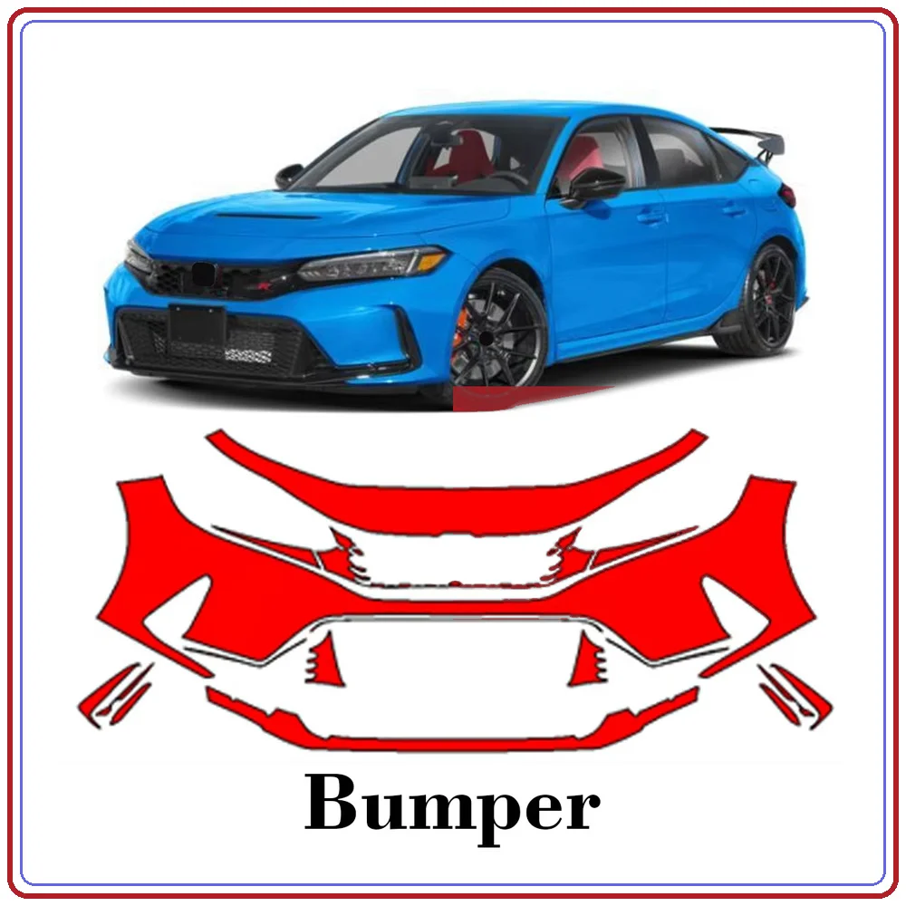 For Honda Civic Type R 2023-2025 Precut TPU Paint Protection Film PPF Front Bumper Kit Clear Bra Stone Guard EU UK