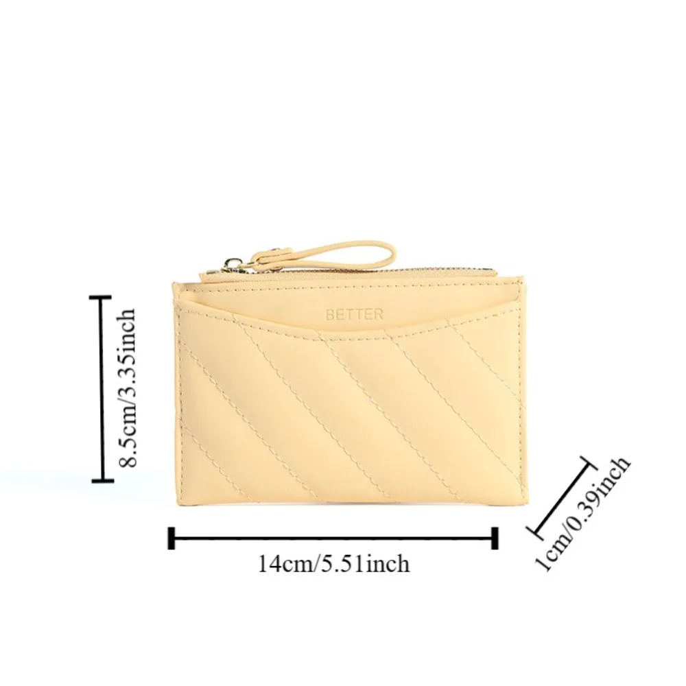 Mini Zipper PU Leather Card Bag, Slot Multi-Card, titular do cartão pequeno, bolso do cartão, estilo coreano, bonito bolsa da moeda, fêmea, impressão