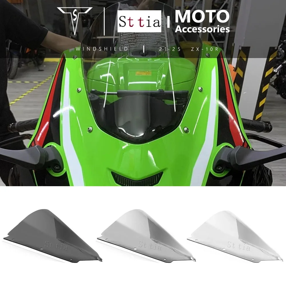 

For Kawasaki ZX10R ZX-10R 2021 2022 2023-2025 ZX 10R 10RR Windshield Double Bubble Windscreen Screen Wind Deflectors Screen