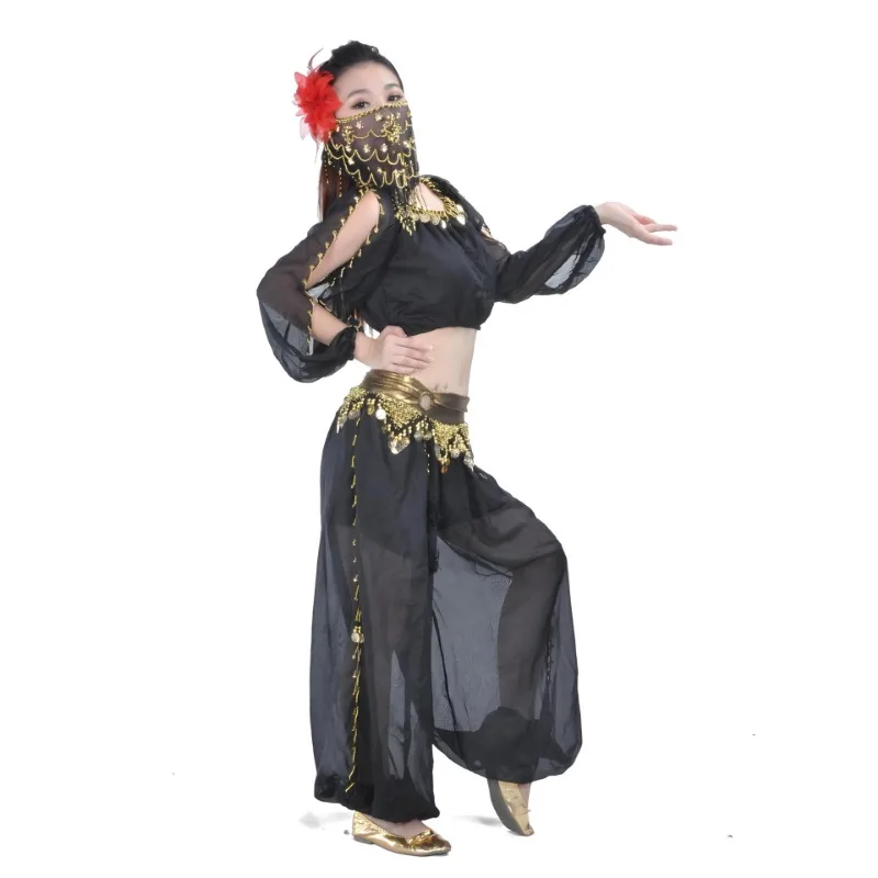 Lantern Long Sleeved Round Lantern Pants Belly Dance Set Practice Festival Activity Indian Dance Watching Performance Costume