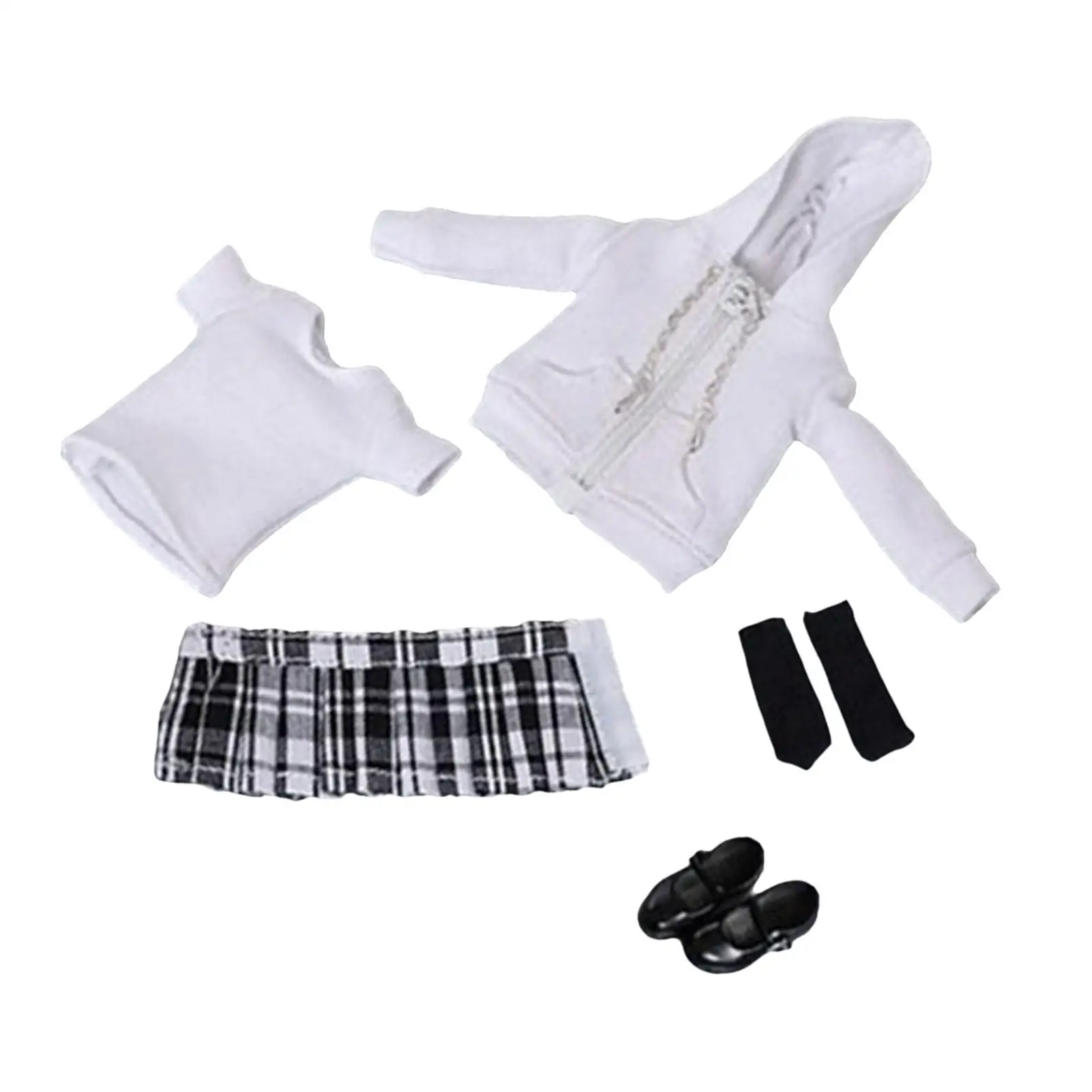

Doll Uniform Kits Coat Fashion 1/12 Scale Figure Clothing Set Skirt for Activities Living Room Study Room Home Use Party Favors