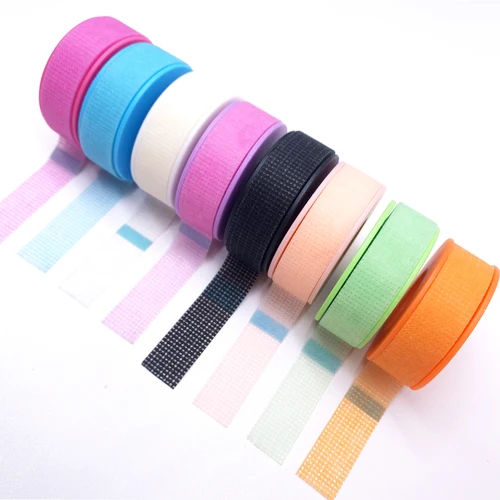 Imagen 2 del producto 1 rollo de cintas médicas de silicona negras, suministros para extensiones de pestañas, impermeable, transpirable, previene alergias, cinta de Color, herramientas de maquillaje