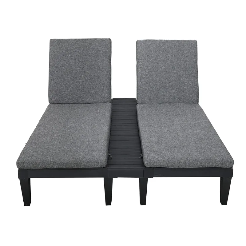 All-weather outdoor furniture sunbed beach chair recliner set