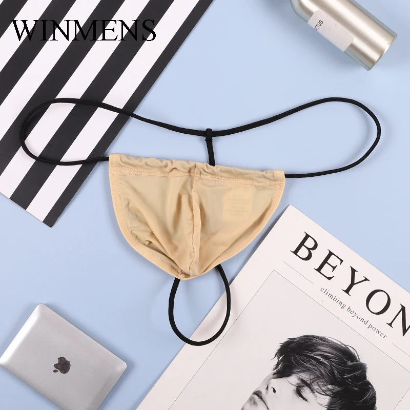 5 Pieces/Lot Adult Man Sexy Mini Thongs Ultra-thin Translucent Sissy Erotic Penis Pouch Backless Jockstraps Gay Funny G-Strings