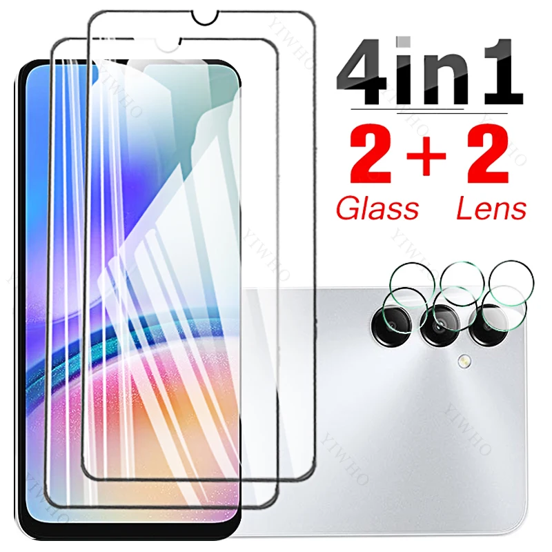 Lente de cámara 4 en 1 para Samsung Galaxy A05s A 05 S A05 05 s, protectores de pantalla, vidrio templado, protección, huella dactilar, desbloqueo HD