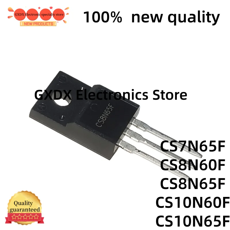 10-20pcs novo CS7N65F CS8N60F CS8N65F CS10N60F CS10N65F 7N65F 8N60F 8N65F 10N60F 10N65F TO-220F MOS Transistor de efeito de campo