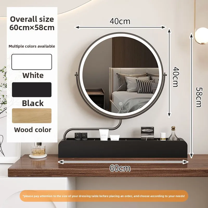 Desktop vanity mirror storage box, integrated vanity mirror