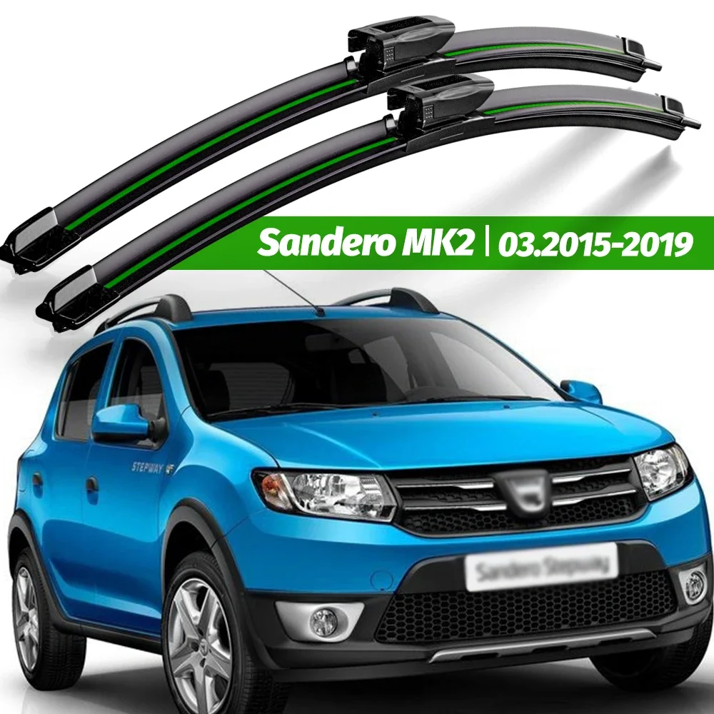 

Wiper LHD Front Wiper Blades For Dacia Renault Sandero 2015 - 2019 Windshield Windscreen Window Brush 22"+19" Accessories