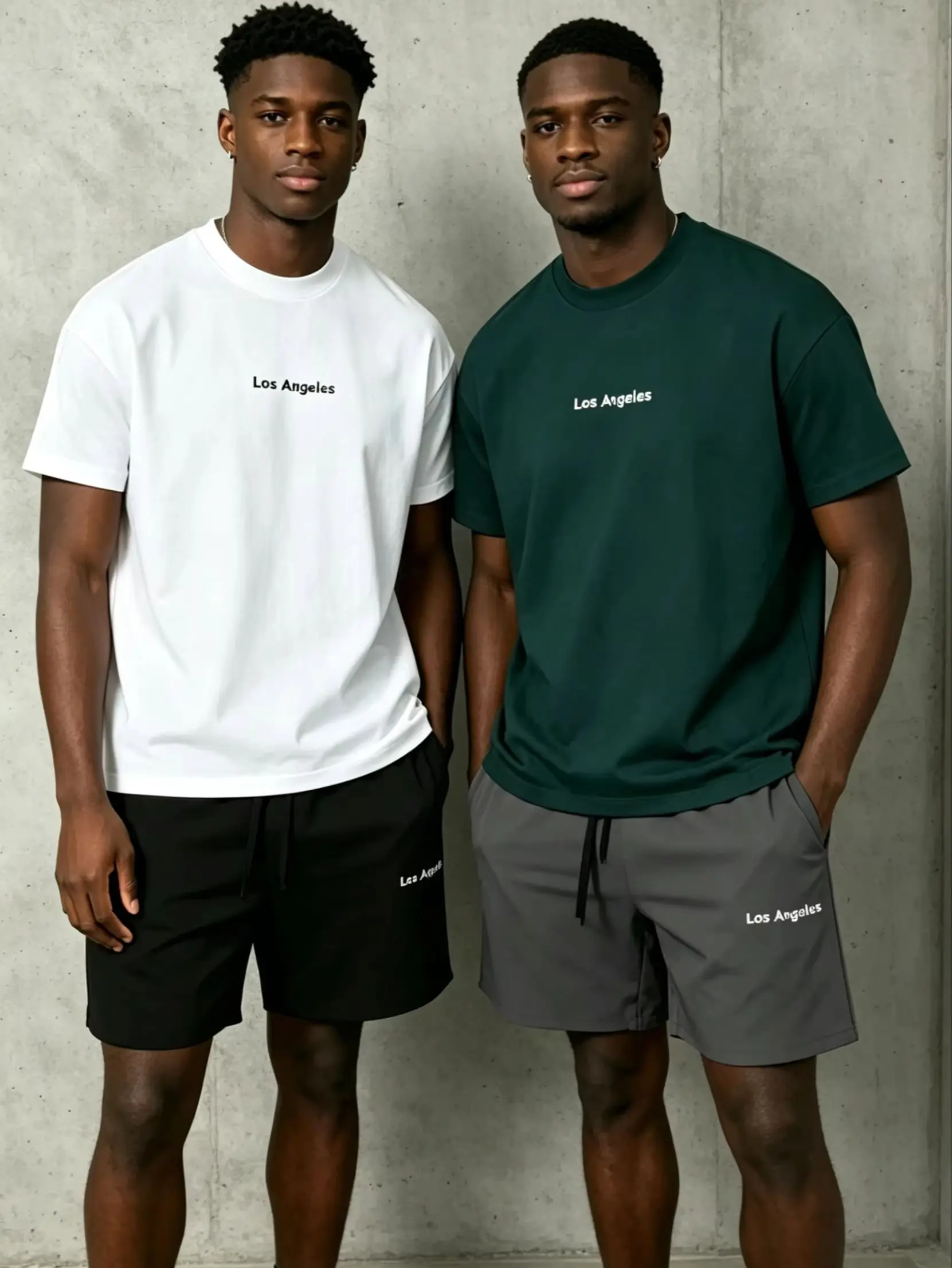 

LA Letter Print Tee & Quick Dry Shorts, Unisex Matching Set for Couples, Fitness, Beach, Travel, Sports & Daily Wear