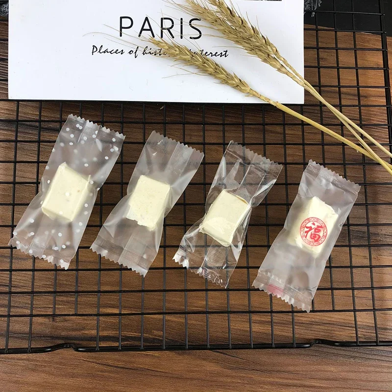 200 قطعة نوجا السكر حقائب بلاستيكية لتقوم بها بنفسك اليدوية كيس تغليف الحلوى الفول السوداني منتفخ مغلفة الغذاء حزمة أكياس صغيرة مخبز الديكور