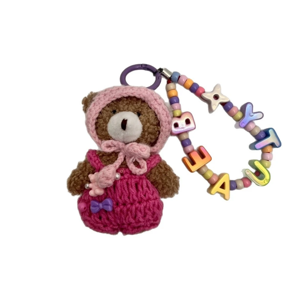 الكورية diy اليدوية مخصص الدب الاكريليك حبل قلادة أفخم دمية قلادة لطيف دمية حقيبة قلادة