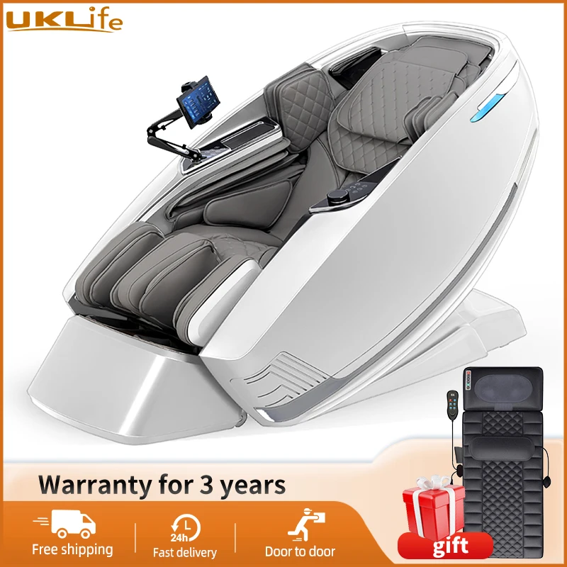 3 Year Warranty 4D Full-body Zero Gravity Heat Massager Chair SL-Track 7 inch Screen Controller Home 3D Top-luxury Massage Sofa