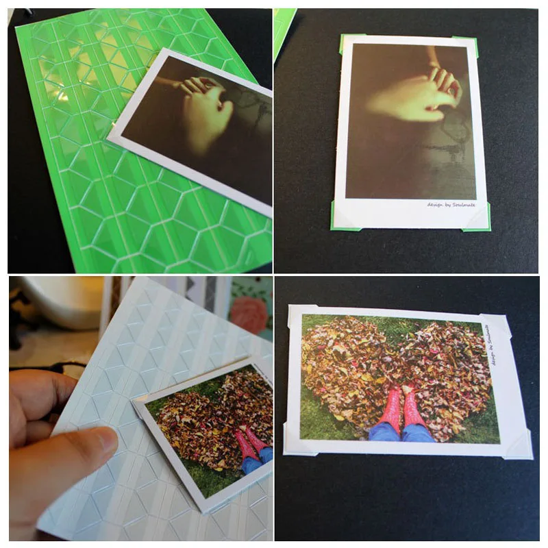 250pcs/box Self Adhesive Corner Scrapbook Environmental Protection PVC Photo Albums 10 Colors Direct Pumping Frame Picture Decor