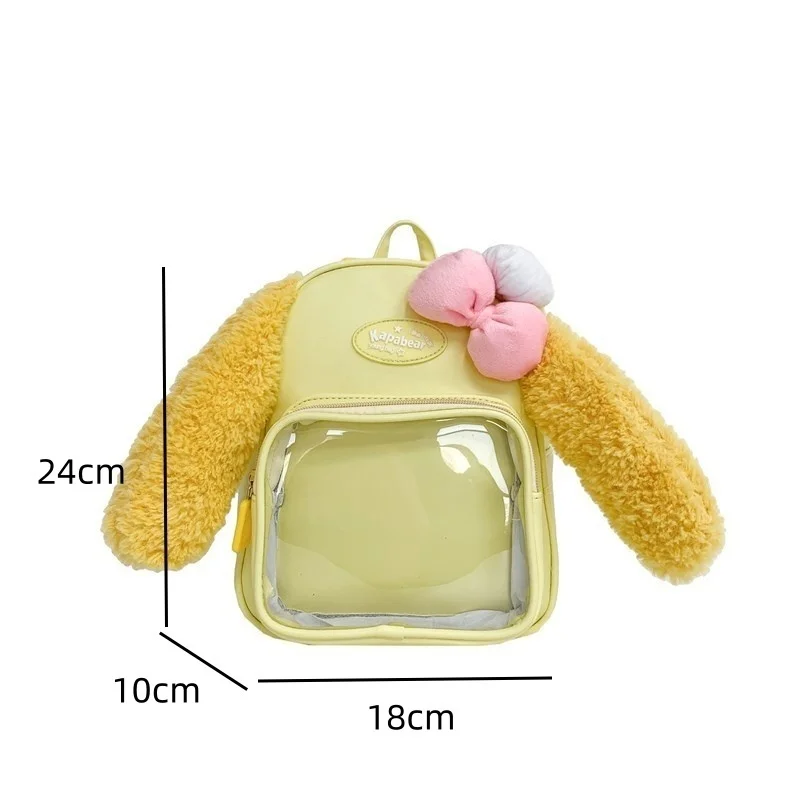 Disney CookieAnn Big Ears Pain Bags Girls Transparents Pockets Kawaii College Bags Cute Lolita Ita Bags Student Small Backpack