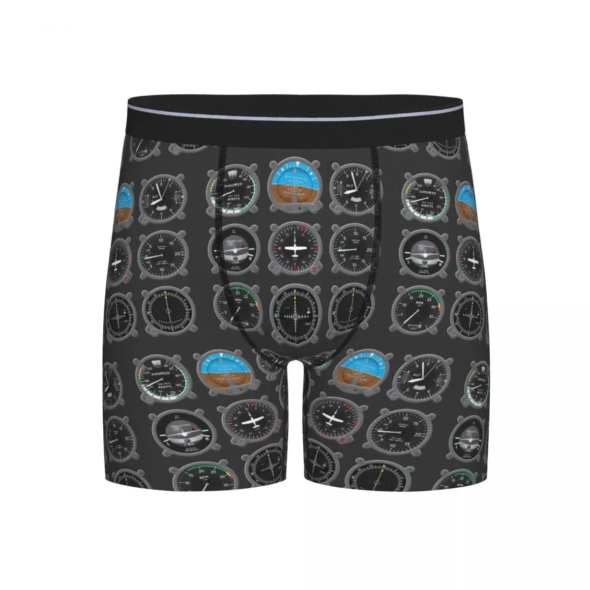 

Long Boxer Underpants Shorts Aircraft Instrumentation Cluster Panties Men's Ventilate Underwear for Homme Man Boyfriend Gift
