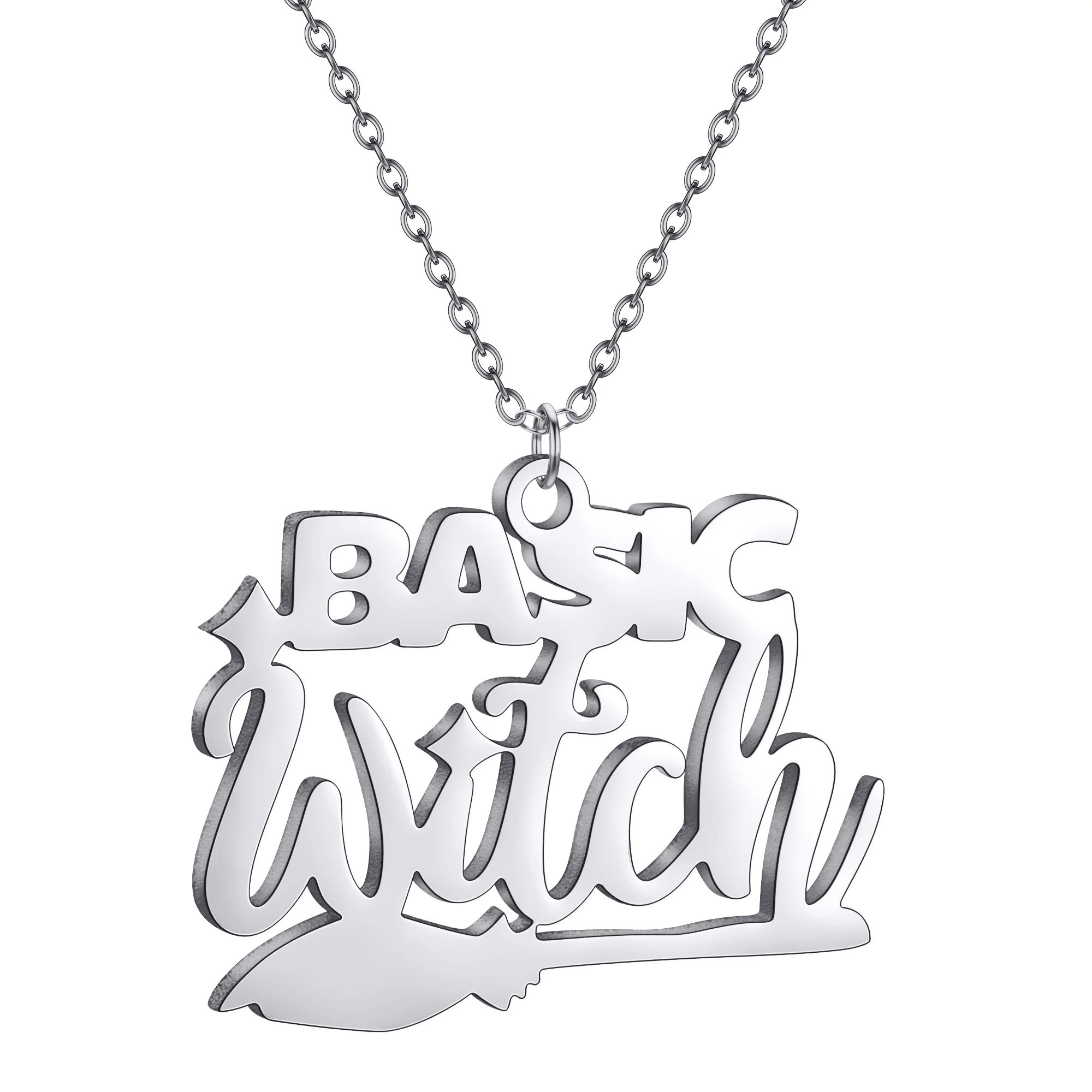 Basic Witch Pendant Necklaces, Halloween Pendant Necklaces, Witch Broom Pendant Necklaces, Coven Halloween Spooky Pendant Neckla