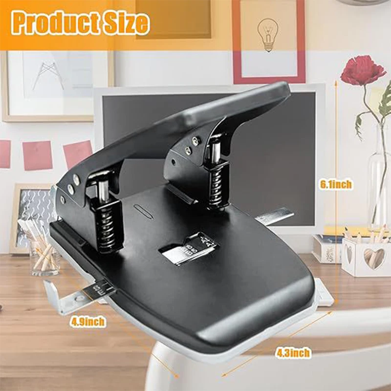NEW 2 Hole Punch With 100 Binder Paper Fastener For 30 Sheet Capacity Paper File Folder Binder