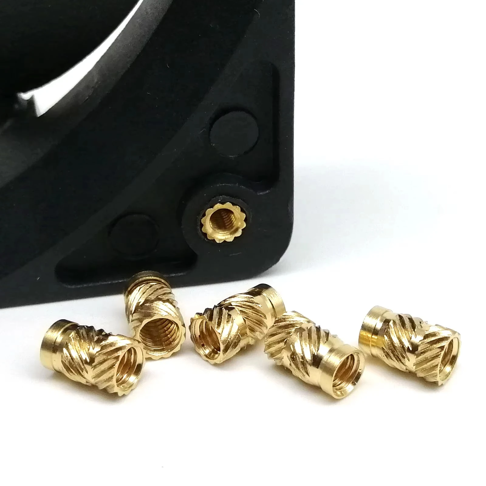 Brass Hot Melt Insert Knurled Nut M1 M1.4 M1.6 M1.7 M2 Thread Heat Molding Double Twill Injection Embedment Nut For 3D Printer