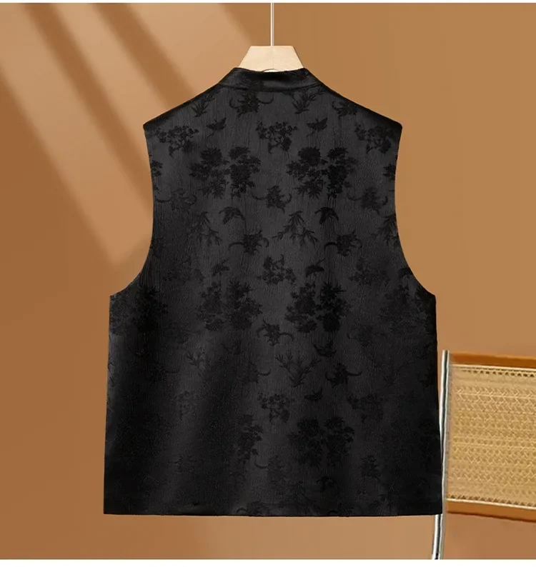 Fashion Autumn Vests Chinese Clothing Tang Embroidery Top Woman Costume Vest Women Shirt Ethnic Cardigan Ladies Outfits Blusas
