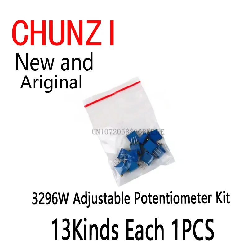 13Kinds*1pcs=13pcs Hjxrhgal Contains 100R 200R 500R 1K 2K 5K 10K 20K 50K 100K 200K 1M 3296W Adjustable Potentiometer Kit
