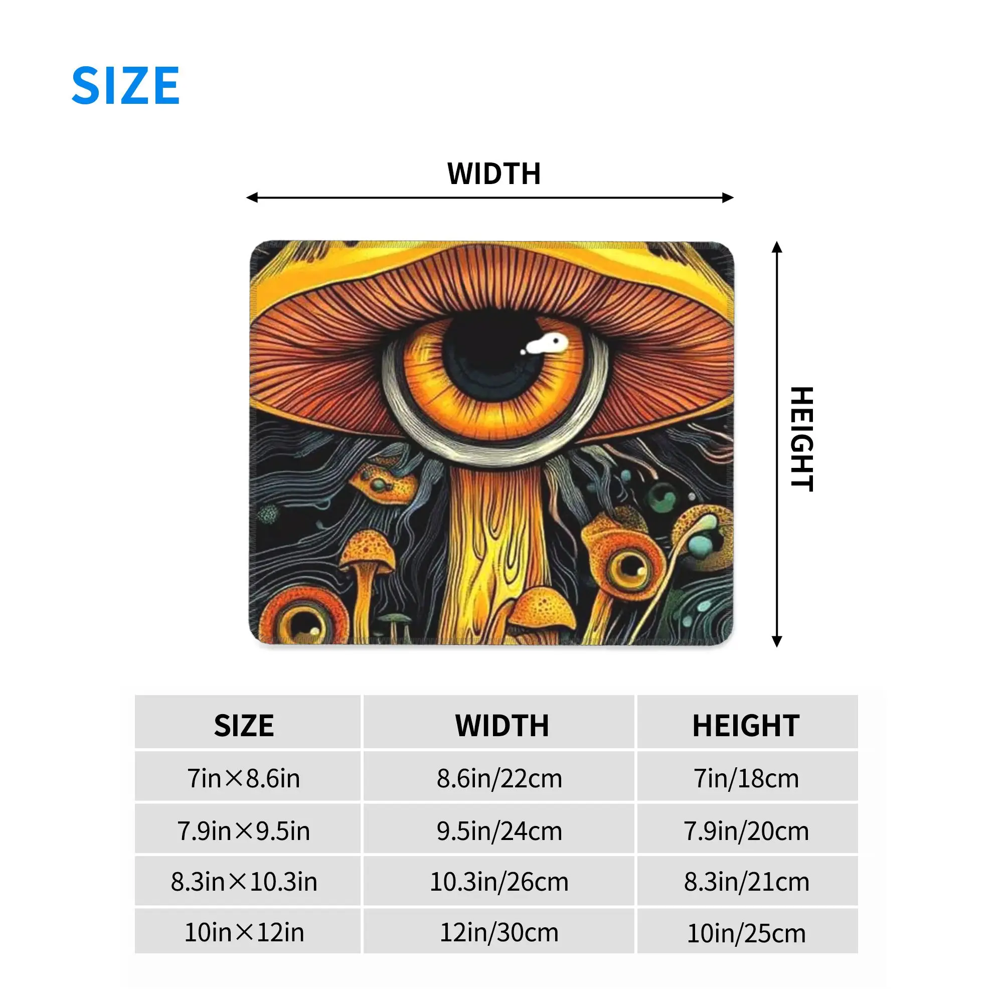 Psychedelic Mushroomsprin Mouse Pad Computer Keyboard Mouse Mat Gaming PC Laptop Desk Mat Office Accessories Table Mats