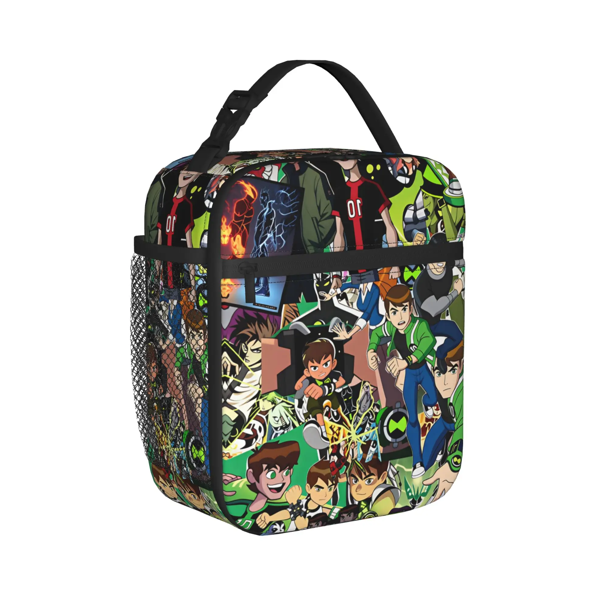 Ben 10 Cartoon Animation Lunch Bag Outdoor Picnic Lunch Box For Child Thermal Tote Handbags Waterproof Portable Cooler Bag