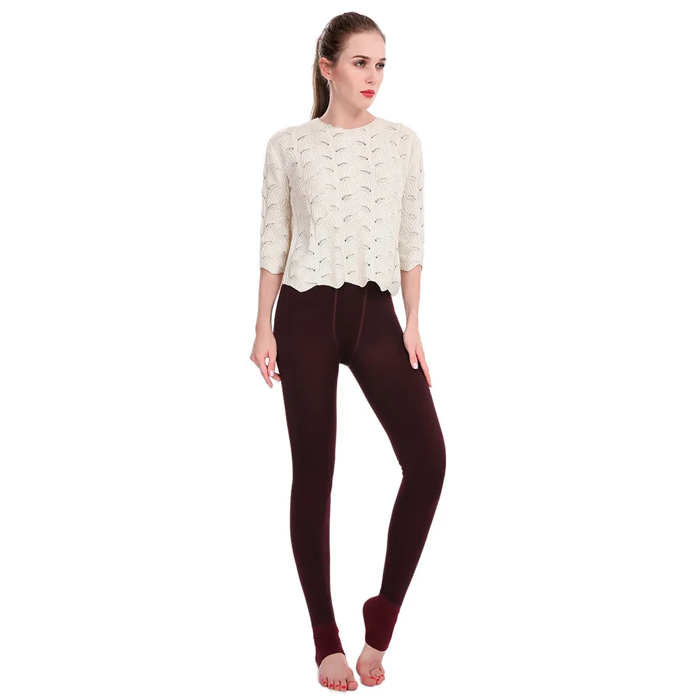 Damen-Perlen-Samt-Leggings mit Fleecefutter, dicke warme einteilige Thermohose für Herbst und Winter, dehnbare Damen-Unterhose. – Detail 25