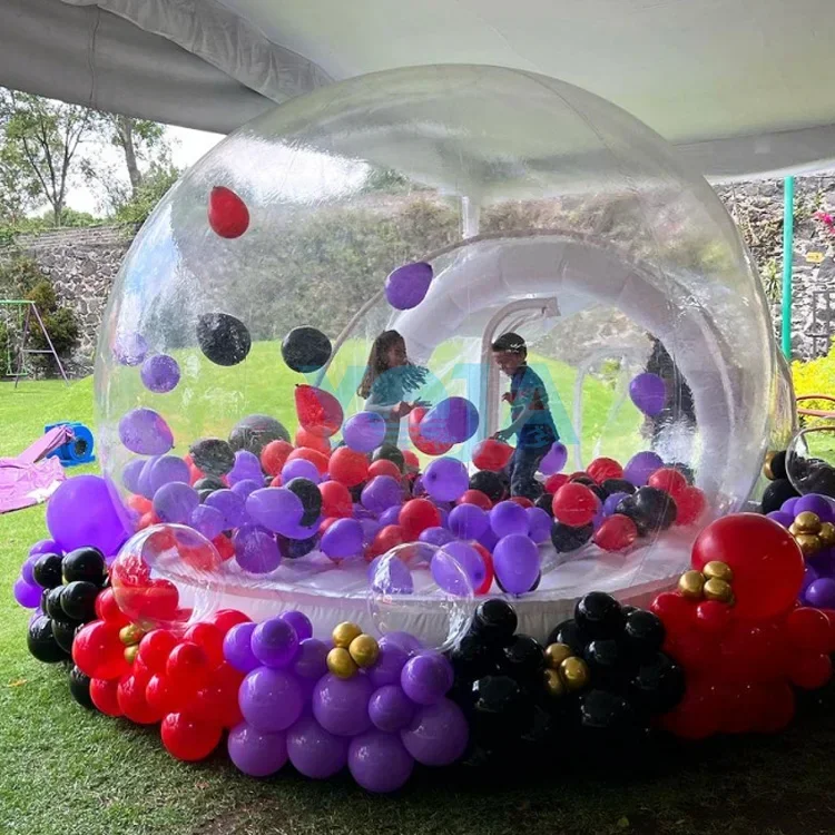 ألعاب نطاط منزل الفقاعات التجارية القابلة للنفخ للأطفال، حفلة بالونات خارجية عالية الجودة باللون الأبيض