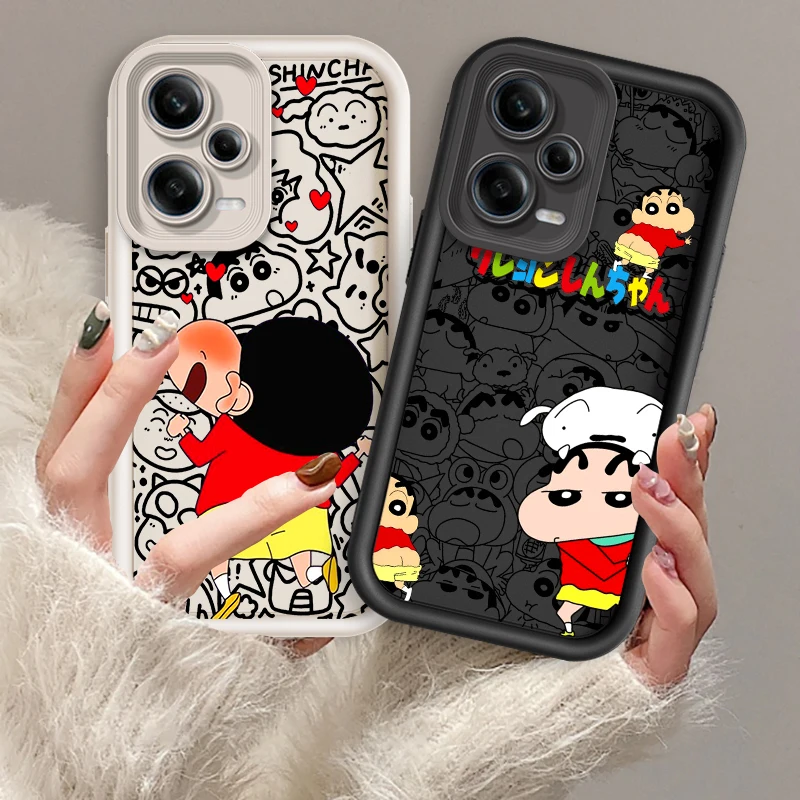 C-Crayons S-Shin-chans Cute Eye Ladder For Xiaomi Redmi Note 13 12 12C 11 11S 10 10C 10A 9C 9A Pro 5G Soft Phone Case