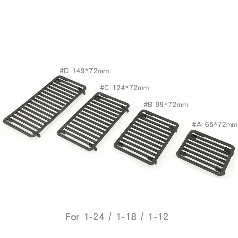 Black Simulation Plastic Roof Luggage Rack for 1/18 1/12 1/24 RC Crawler Traxxas TRX-4M Car TRX4M SCX24 Upgrade Parts