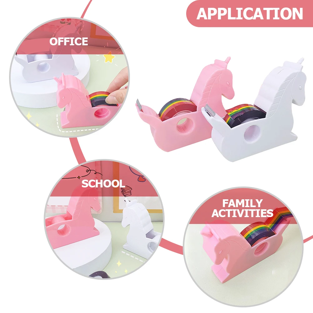 

2 Pcs Tape Dispenser Cute Shaped Office School Supplies Family Activities Scrapbooks Art Projects Small
