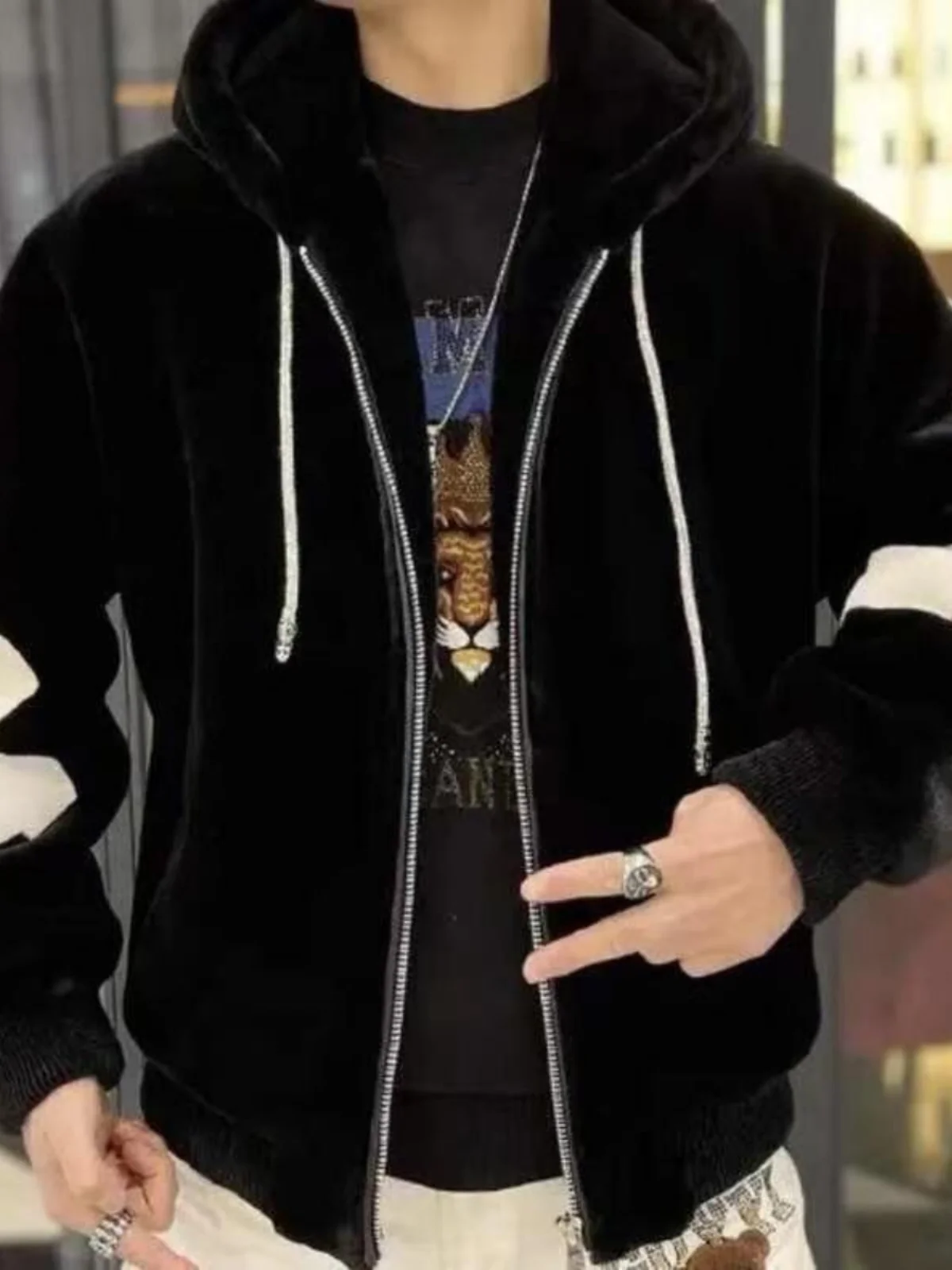 

Мужская куртка с капюшоном на подкладке, осень-зима, повседневная облегающая модная верхняя одежда, молодежная ветрозащитная застежка-молния
