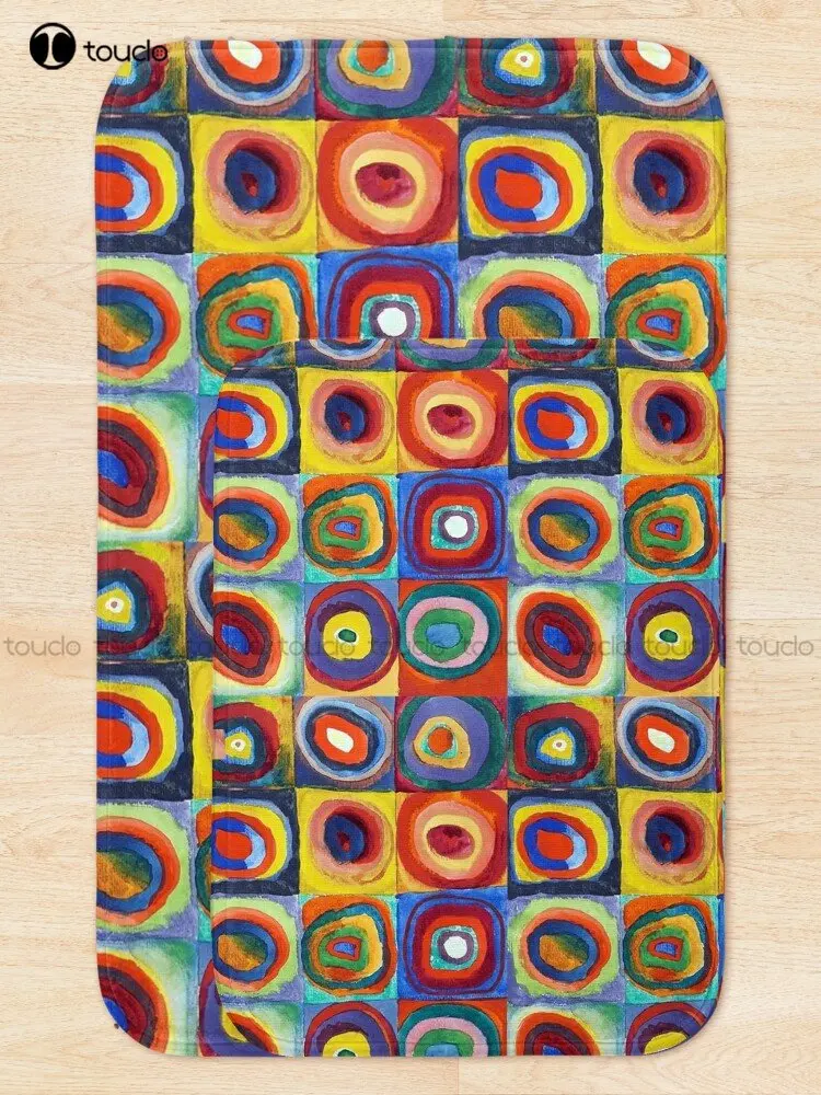 Wassily Kandinsky - Color Study, Squares With Concentric Circles Art Bath Mat Hotel Bathrugs