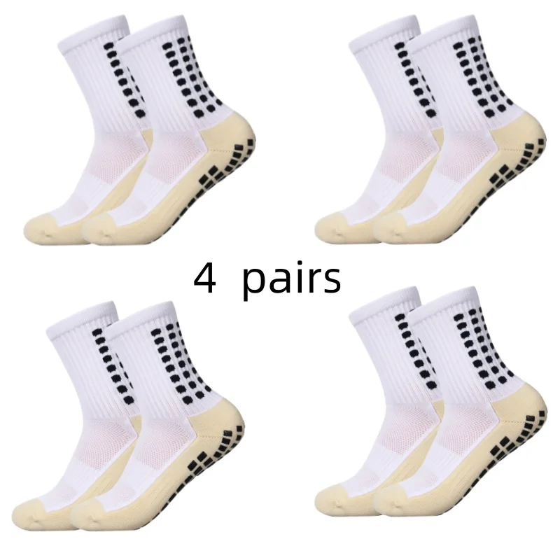 

4 Pairs of Men's Soccer Socks Non-slip Grip Pad Football Basketball Socks HLHYX