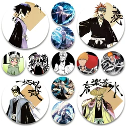 Anime Bleach Enamel Pins Kurosaki Ichigo Ichimaru Gin Brooches Round Cartoon Badge Backpack Hat Jewelry Accessories Gifts
