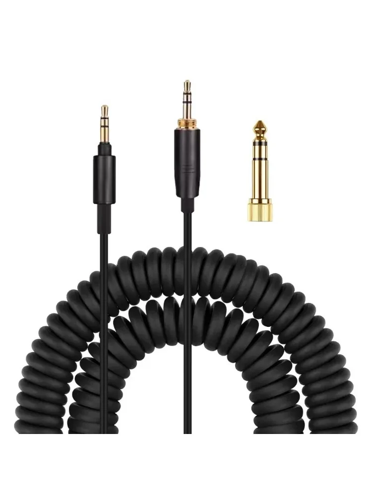 Zapasowy przedłużacz kabla 6,35 mm ze spiralną sprężyną do słuchawek Audio Technica ATH-M50xBT2 ATH-M20xBT ATH-S700BT ATH-S220BT — zdjęcie produktu 7