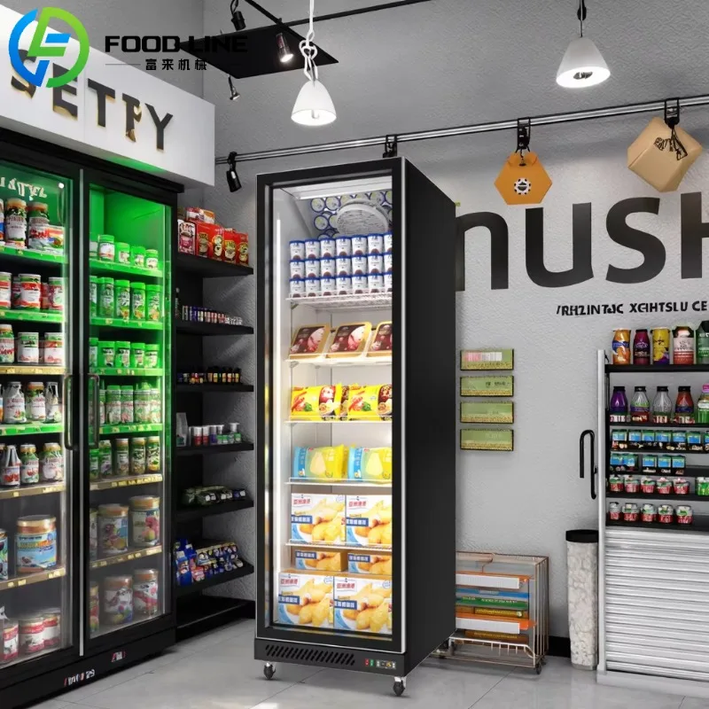 

Inverter Commercial Refrigerator Low Noise Air Cooling Fridge Warranty Energy Saving Freezer Showcase Cabinet for Stores