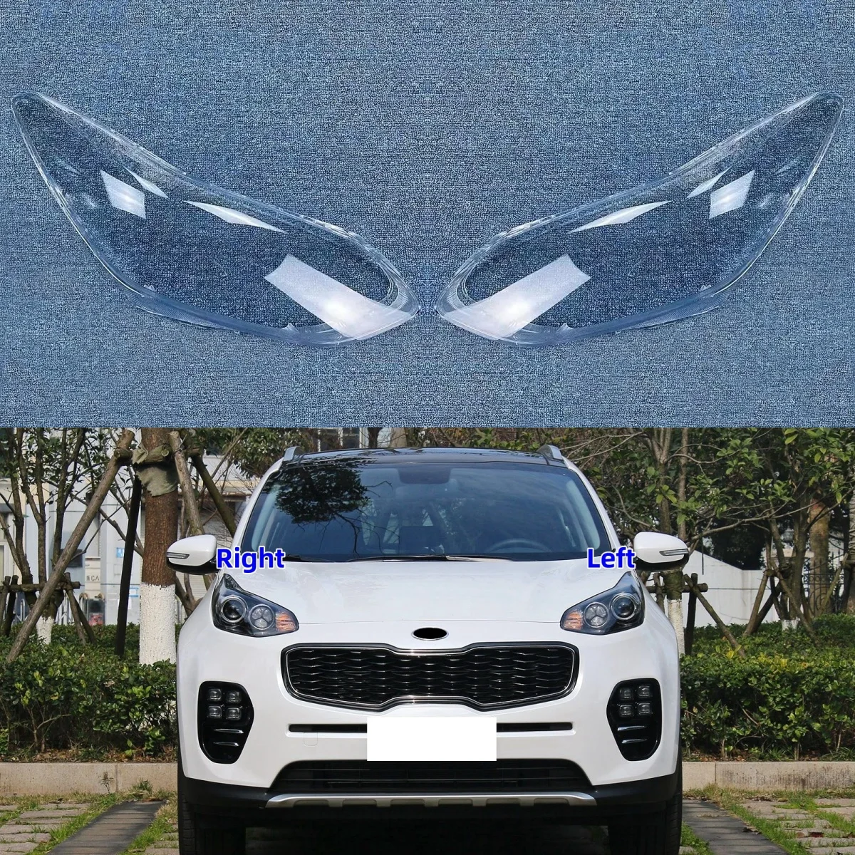 

Для Kia KX5 2016 2017 2018: Прозрачный корпус передней фары из поликарбоната (PC)