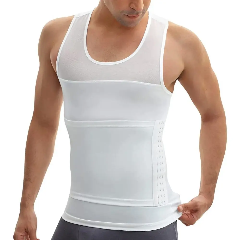 Belly Contracting Body Shaper Vest Men Elastic Camisole Shapers Slimming Shapewear Undershirts Thin Waist Trainer Tank Top Man