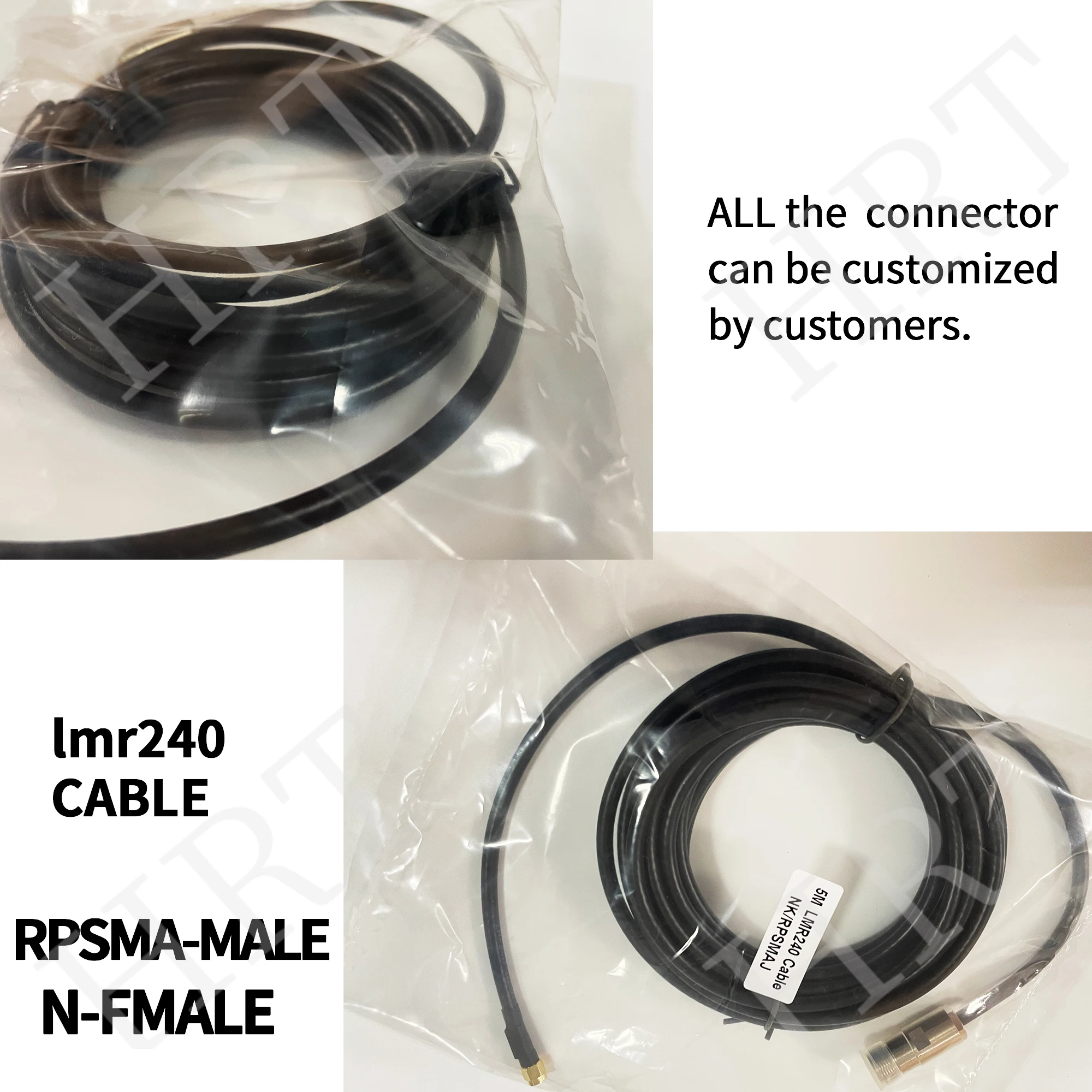 1m LMR240 Cable withN-k to RPSMA-J for outside antenna OR customized length and connector