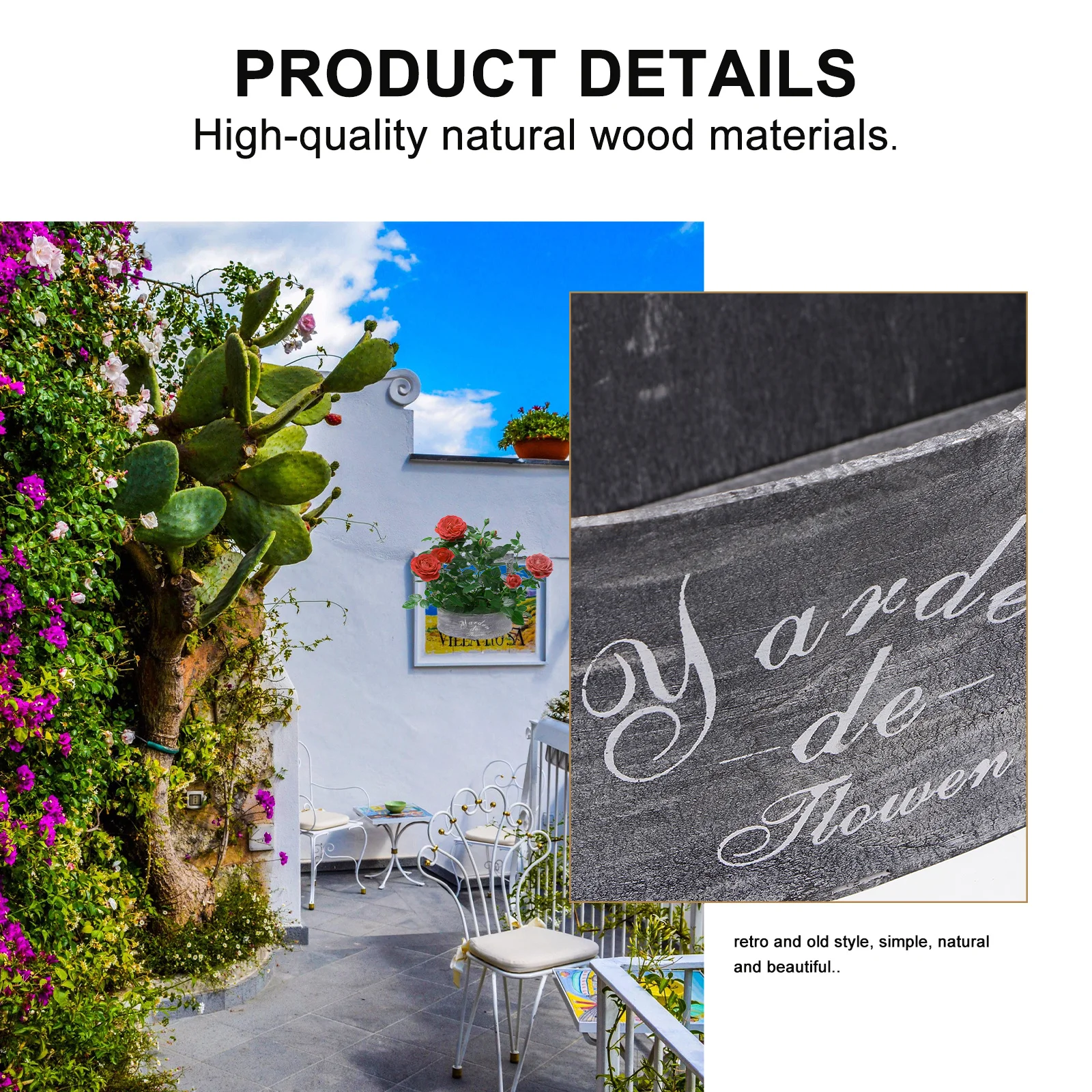 

1Pcs Wall Mounted Flower Pot Pastoral Style Planter Vintage Basket Storage Shelf Long Life Decoration Wall Hanging Planter