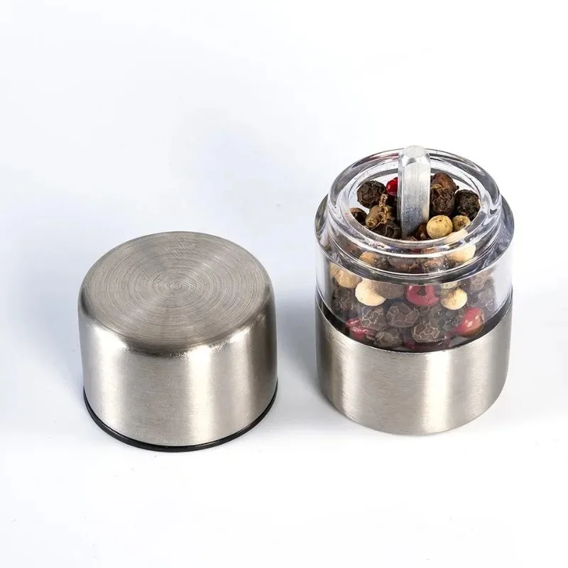 Manual Salt Pepper Grinder Stainless Steel Portable Mini Mill Grinder For Herb Pepper Spice Rose Salt Kitchen Grinding Gadgets