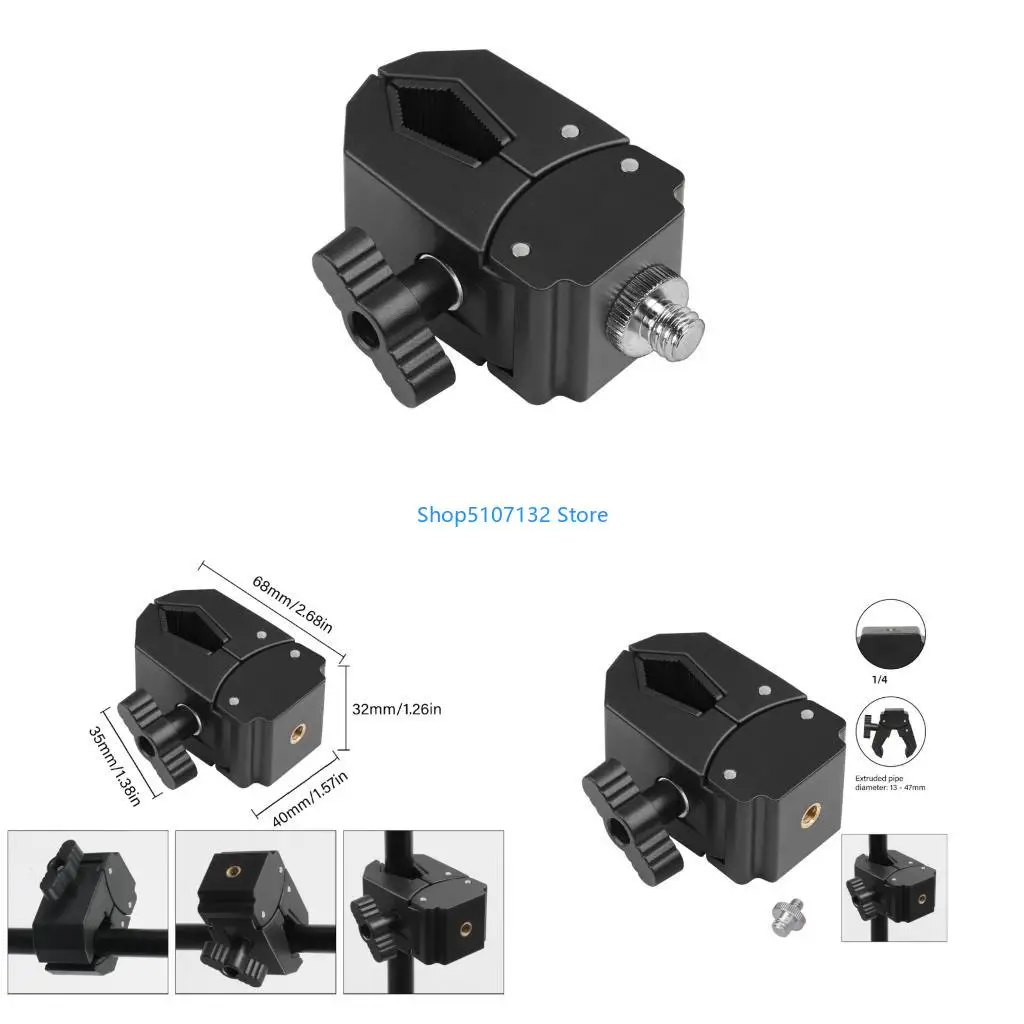 87HD 2 In 1 Bike Phone Mount With " Female 3/8" Male Screws For Motorcycle Desk Photography Equipment