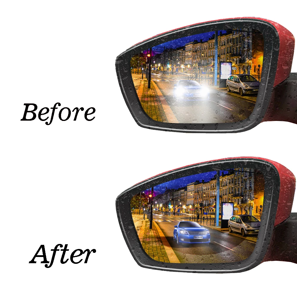 Rearview Mirror Visor Eyebrow Cover Film Anti - Fog Anti - glare Protect Rainproof Sticker Enhance Appearance Sun Rain Board Kit