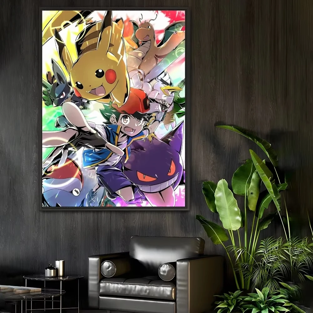 مينيسو بوكيمون سلسلة لطيف ملصق لزجة جدار الفن الطباعة مقاوم للماء غرفة المعيشة المنزلي غرفة نوم بار ديكور جمالي