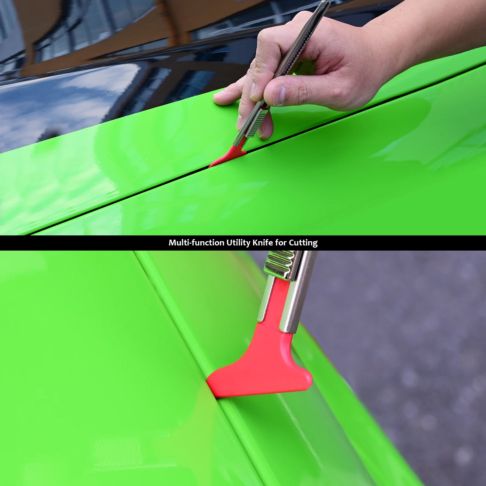 FOSHIO Vinyl Wraps Edge Tucking Sealing Squeegee Head Set For NT Cutter Utility Knife Ends Car Covering Film Window Tint Styling