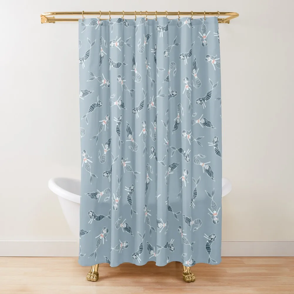 

Mermaid Pattern Shower Curtain For The Bathroom Washable Waterproof Fabric Shower Shower Waterproof Set Curtain